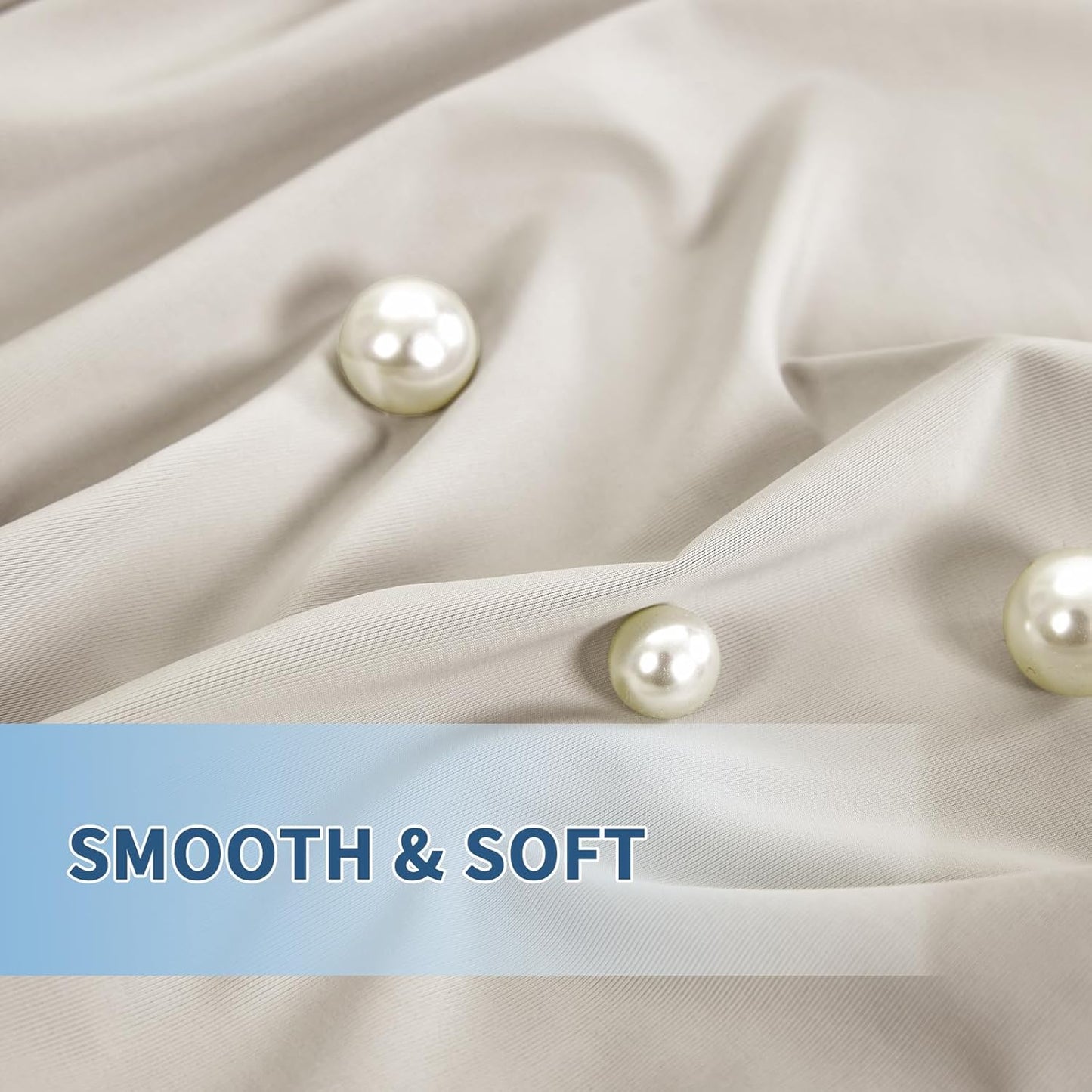 Cooling Pillow Cases King Size Set of 2, Ice Cool Silky Pillow Covers for Hot Sleepers & Night Sweats, Reduces Wrinkles & Frizz Softer Like Silk Pillow Cases, Champagne, Christmas Stocking Stuffers