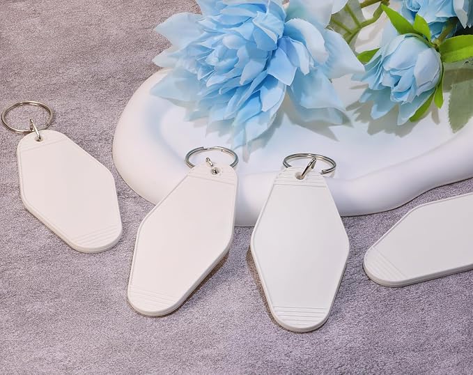 8PCS Motel Keychain Blank Hotel Key Tags Holder