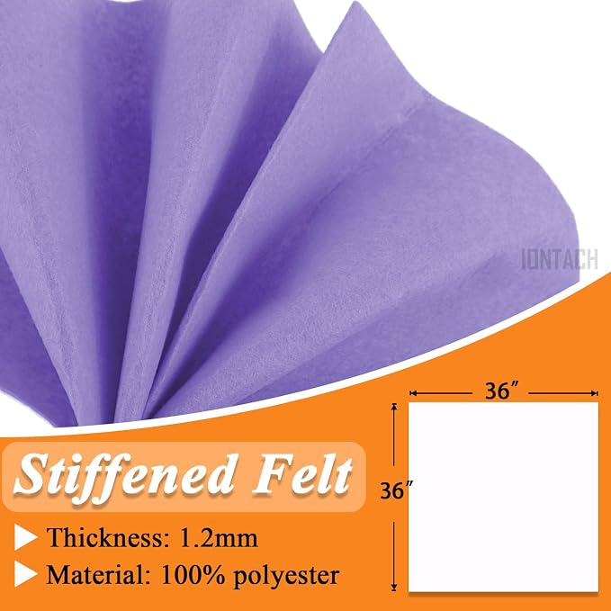 IONTACH 36" X 36" Lavender Stiff Felt Fabric 1.2mm Thick | Felt Sheet