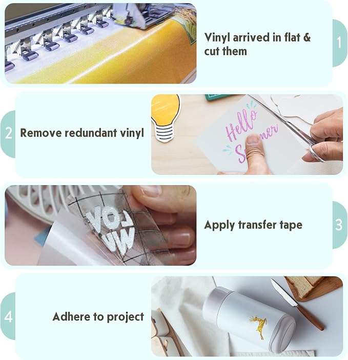SHARE&CARE Glitter Vinyl Permanent Adhesive Sheets, Women Gift