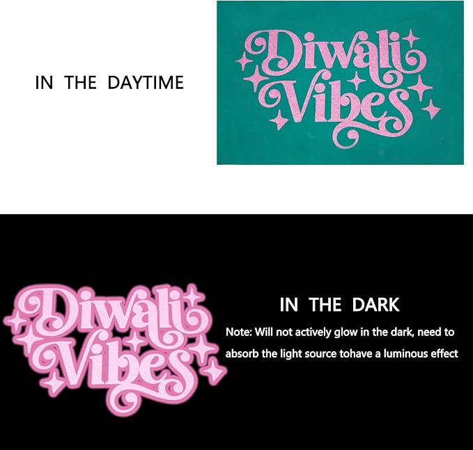 HTVVETUR Glitter Pink Heat Transfer Vinyl, Glow in The Dark HTV Vinyl Roll 12"