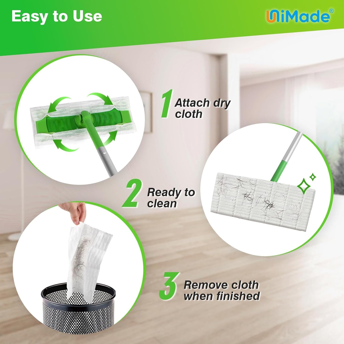 Dry Sweeping Cloths, 180 Count Mop Refill Compatible with Swiffer Sweeper - Disposable Duster Refills Mops for Cleaning Hardwood Floor Dust