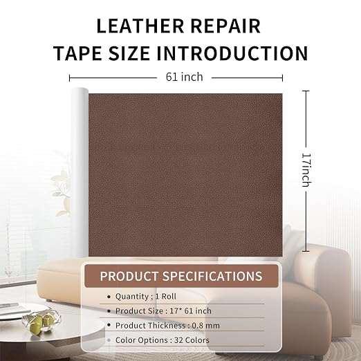 Leather Repair Patch Tape, Car Seat, Vinyl Leather Repair Kit