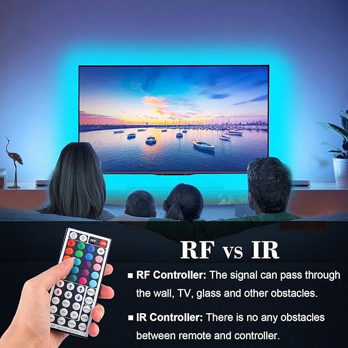 SUPERNIGHT RGB Light Strip Remote Controller, RF Remote of 2-in-1 4 Pin Dimming, Brightness Flash Mode Dimmer for SMD 5050 2835 3528 LED Strip Lights (RF- 2 Ports)