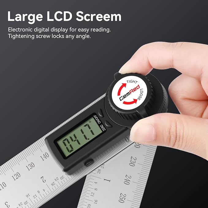 GemRed 82305 Digital Angle Finder GemRed Protractor Stainless steel 7inch 200mm