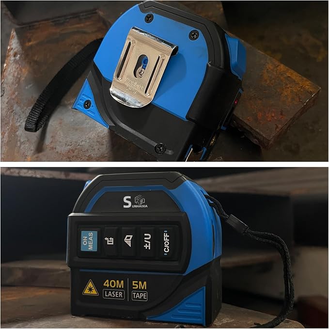 4-in-1 Laser Tape Measure with Laser Level Crosshairs |130ft/40m Laser