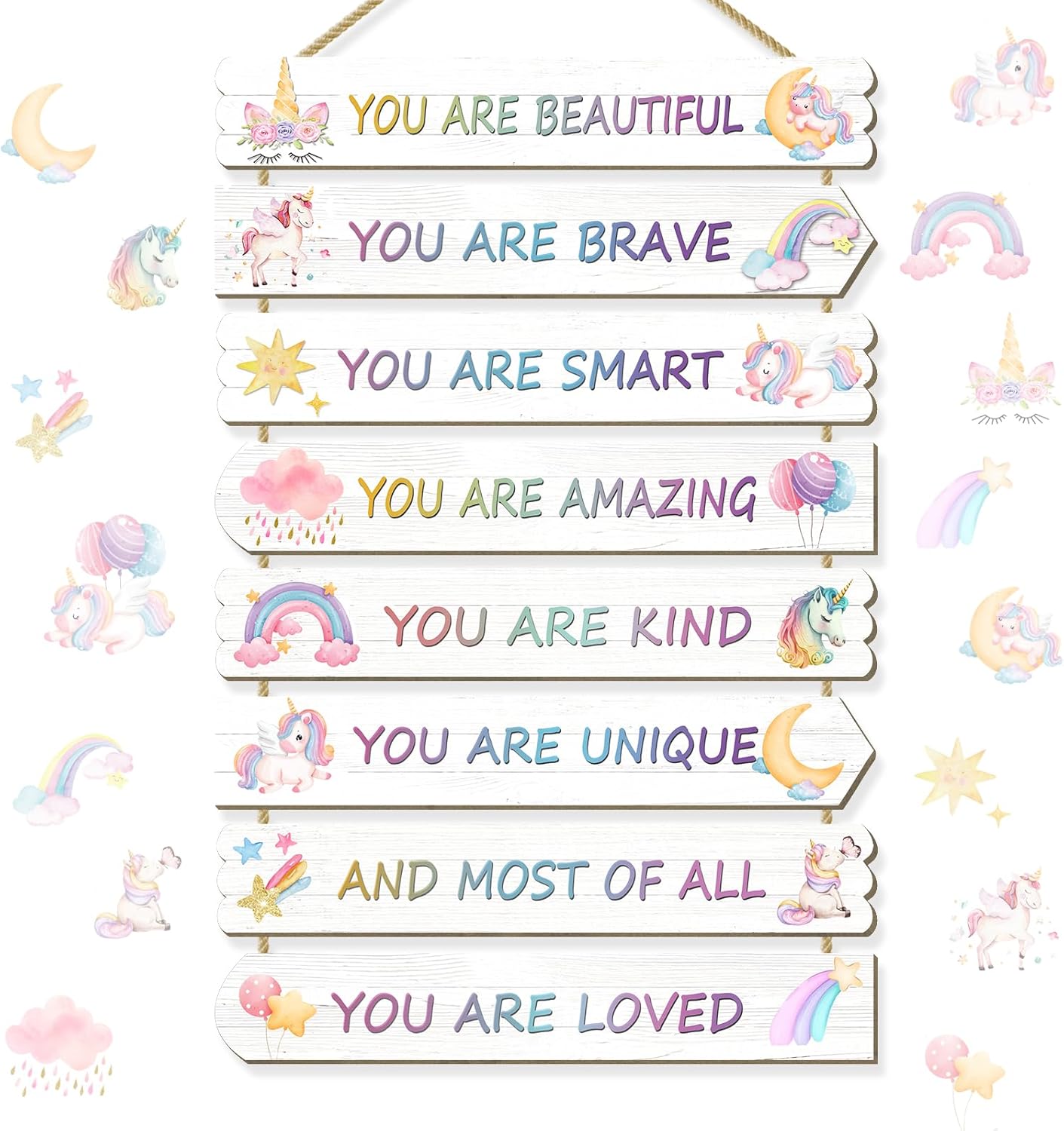 Unicorn Room Decorations For Girls, Kids Room Decor, Inspirational Wall Deco, Little Kids Bedroom Decor,Bedroom Deco For Teen Girls,Nursery Wall Decorations(Unicorn)
