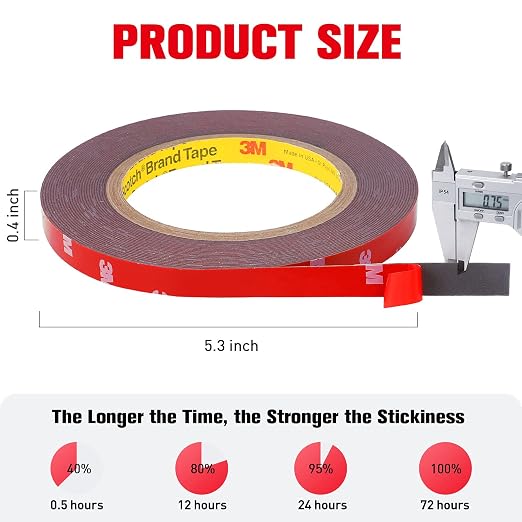 Double Sided Tape Heavy Duty, Waterproof Mounting Foam Tape, 33ft Length