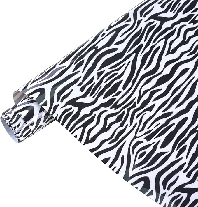 Tintnut Black Zebra Heat Transfer Vinyl Roll, easy cut & weed, stretch washable
