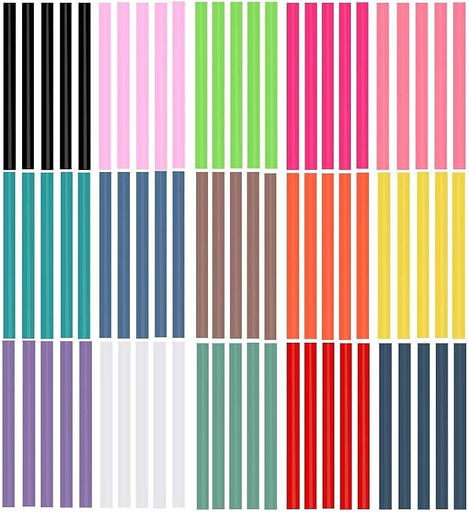 Ewparts 15-Color Mini Hot Melt Glue Sticks, 75 Pack, 7mm x 100mm | strong