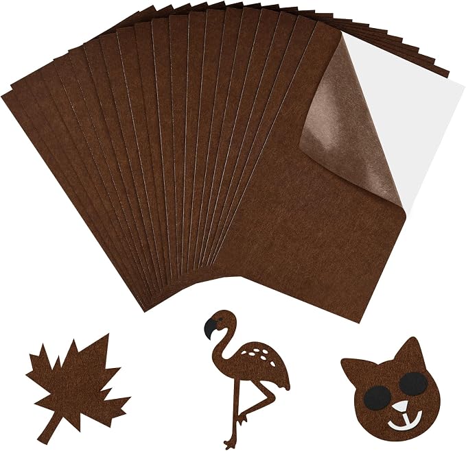 NACHLYNN 20Pcs Self Adhesive Felt Fabric Sheets 7"x11.5" /18x29cm Sticky Back