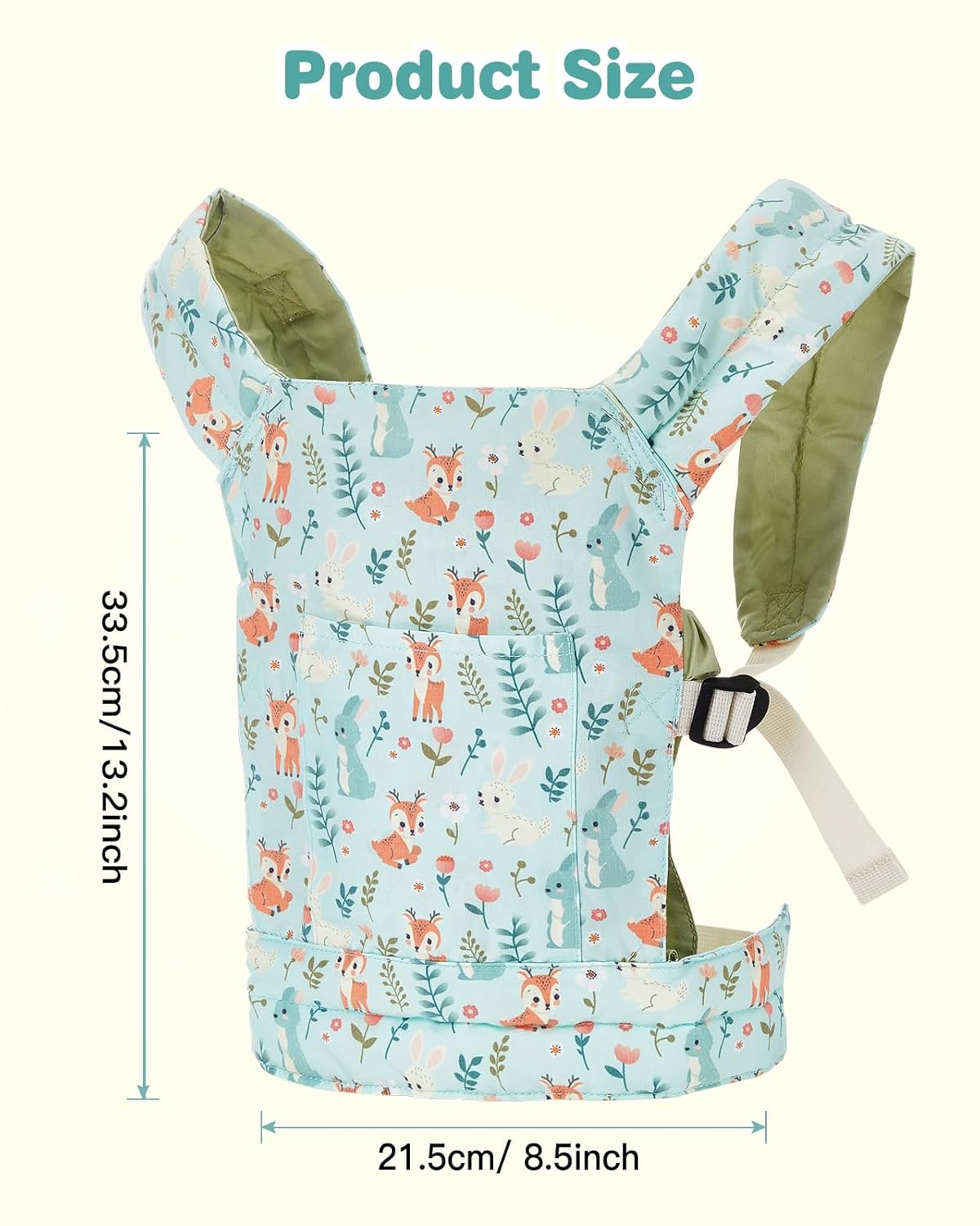 Lictin Baby Doll Carrier, Front and Back Doll Accessories Carrier for Little Girls, with Adjustable Straps for Stuffed Animal Reborn Baby Doll
