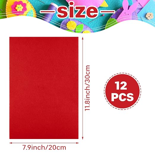 Morcheiong 12 Pcs Self Adhesive Felt Sheet Soft Felt Sheets