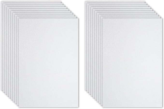 PATIKIL White Shiny EVA Glitter Foam Sheet 11 x 8 Inch 2mm Thick