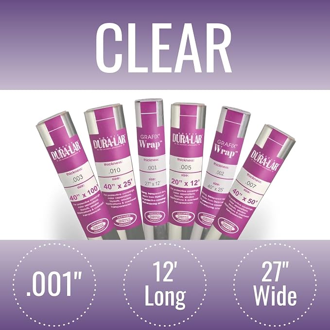 Grafix Dura-Lar 0.001" Film, Ultra Clear, Glossy 27" x12' Material,