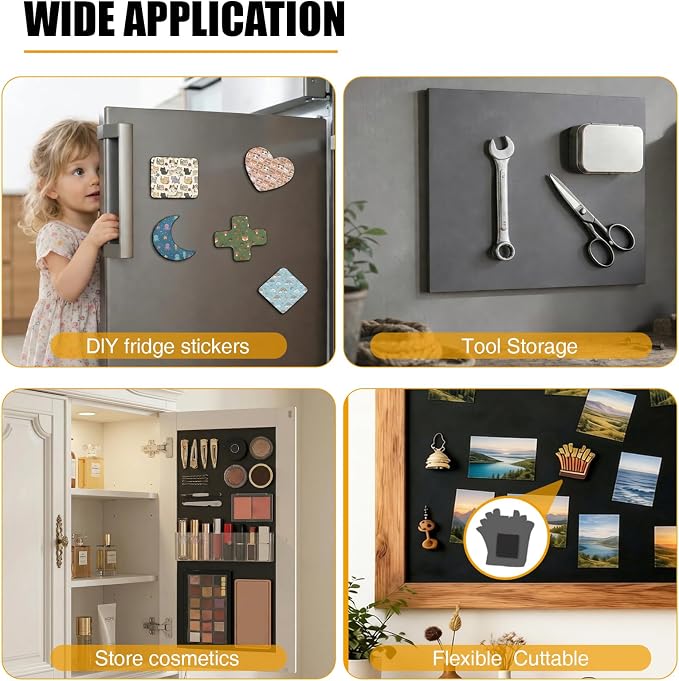 80Mil Magnetic Sheets with Adhesive 8.5" x 11", Self Sticky Letter Size Sheet