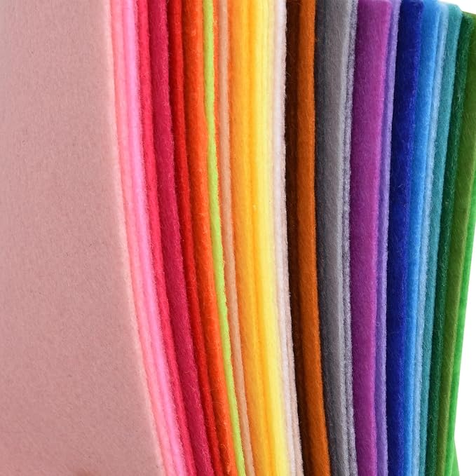 40pcs Coloured Felt Cloth Nonwoven 12 x 12 inches Felt Fabric Sheets DIY Craft
