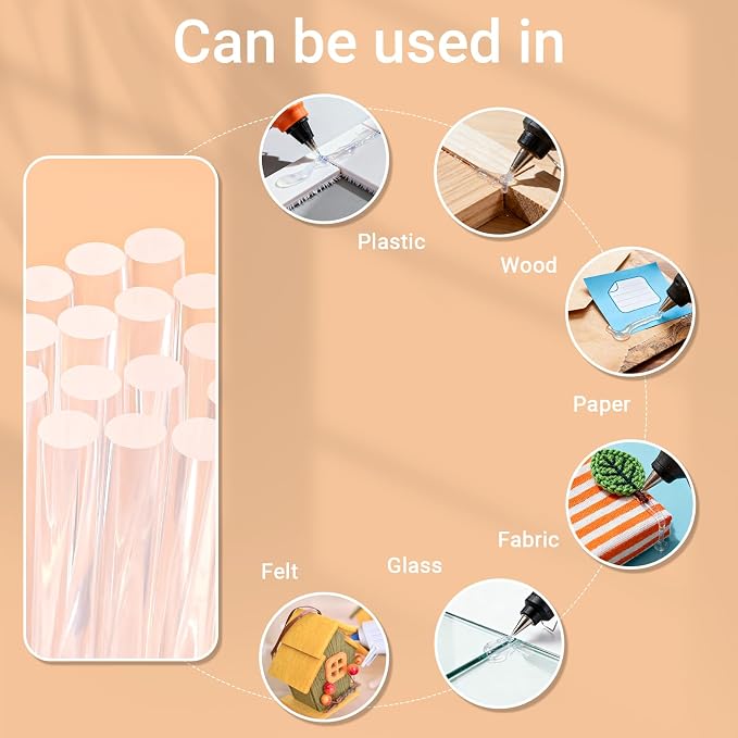 50 Pack Crystal Clear Hot Glue Sticks