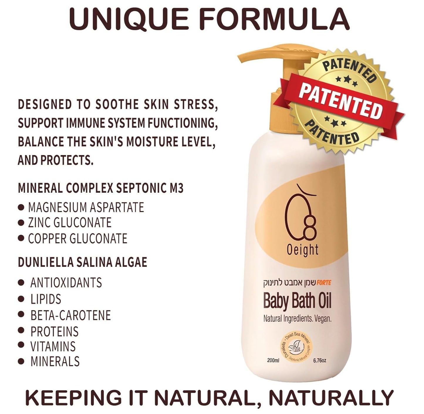Baby Bath Oil Forte 100% Natural Active Ingredients Dead Sea Mineral