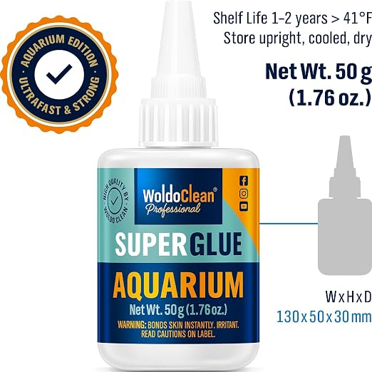 WoldoClean Aquarium Super Glue Gel 50g Fish Safe