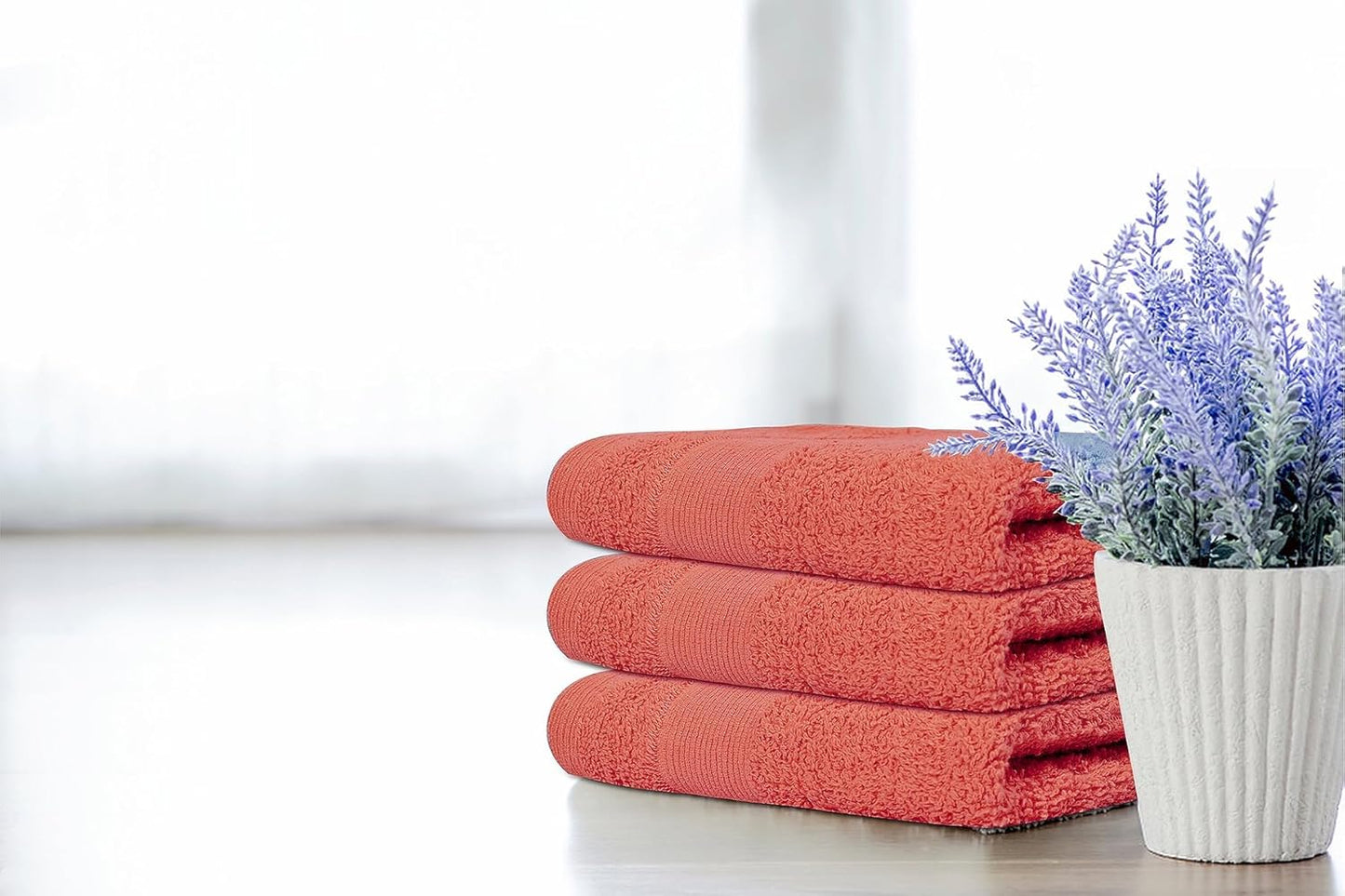 Softolle 100% Cotton Washcloths 24 Pack (12x12 Inches) Soft, Highly Absorbent Washcloth, Face Towels, Wash Cloths for Face, Ring Spun, Bulk Pack (Coral)