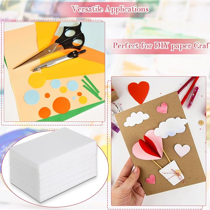 Cholemy 240 Pcs Foam Printing Plates 6 x 9 Inch Crafting White Foam Sheets