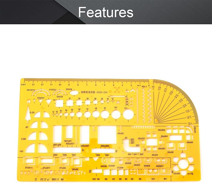 Utoolmart 4355 Architectural Drawing Template Ruler, Designers and Students