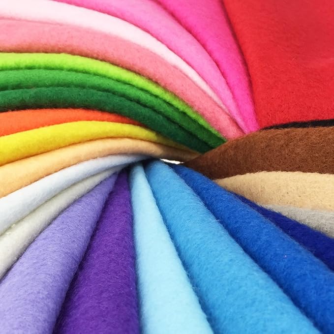 24pcs Thick 1.4mm Soft Felt Fabric Sheet Assorted Color Felt Pack DIY Craft