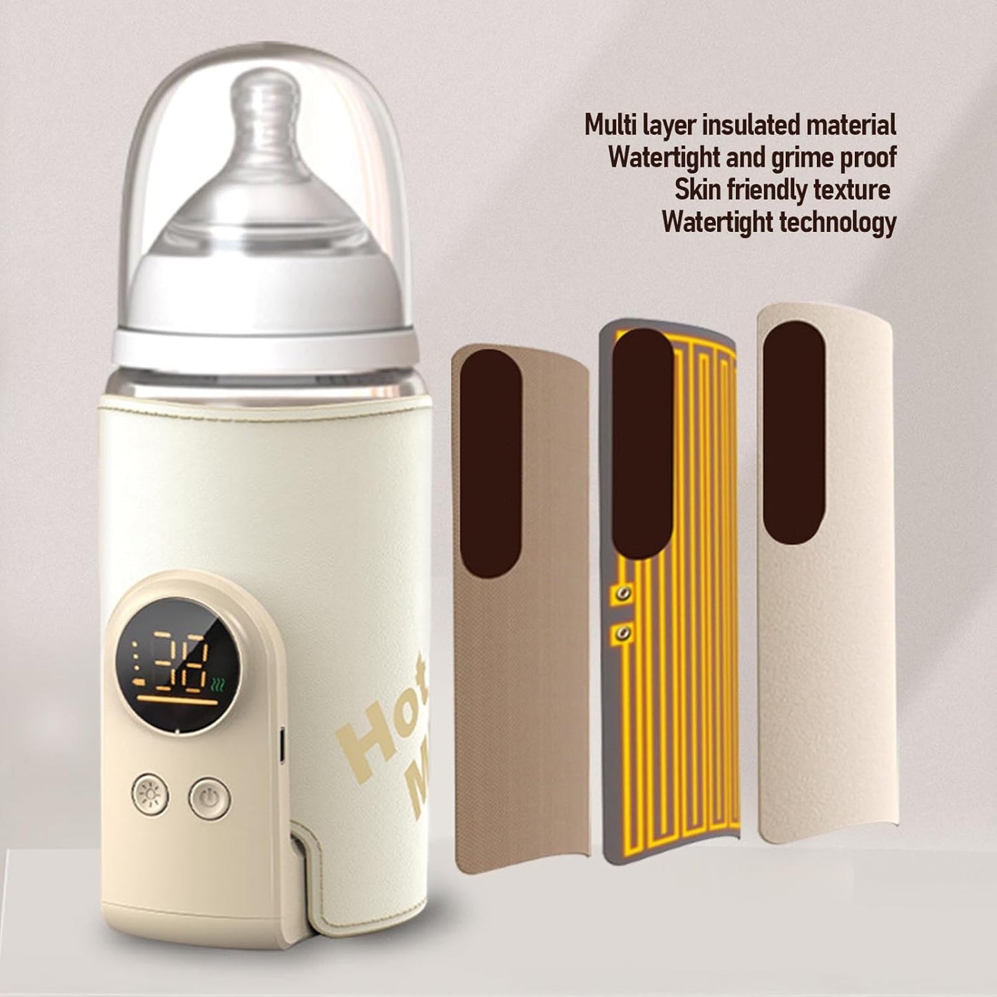 Bottle Warmer, Faster Heating Baby Milk Warmers for All Bottles with Accurate Temp Control Water Bath Tech and Auto Shut Off, Bottle Warmer for Breastmilk and Formula (8000mah)
