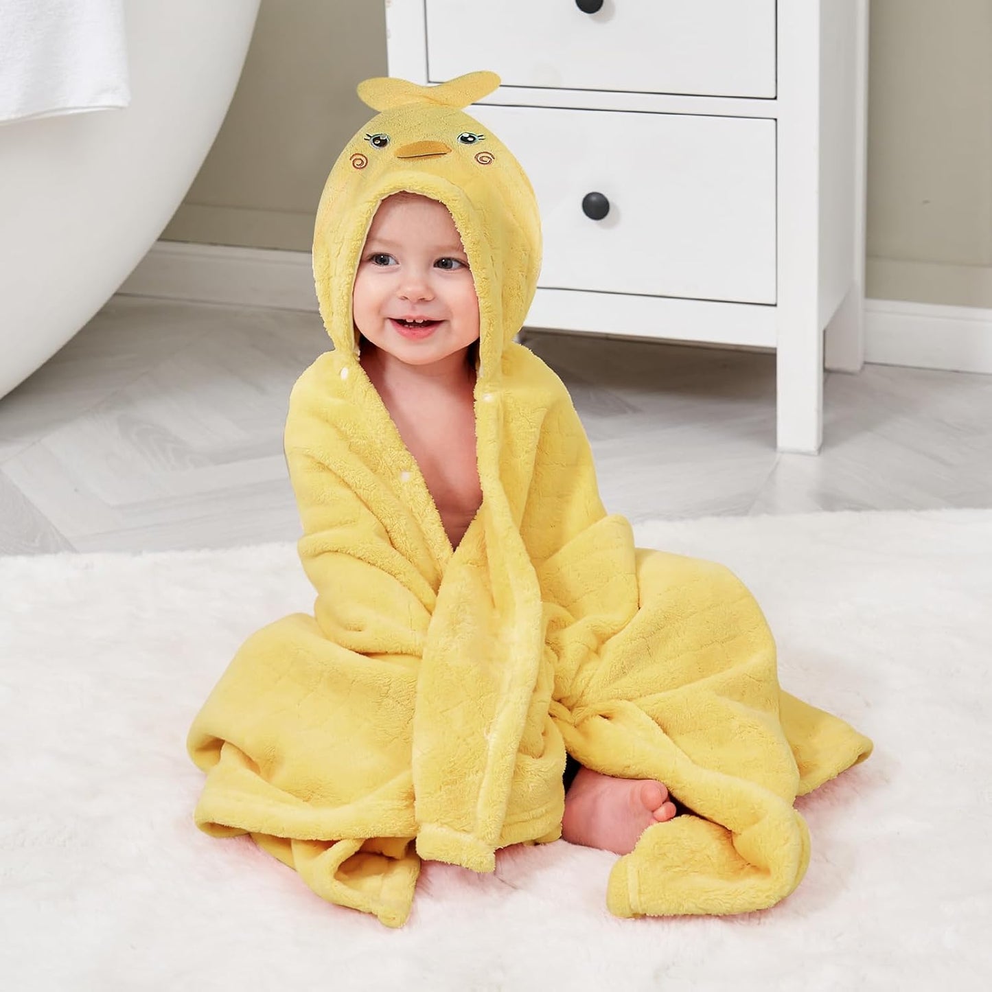 Toddler Bath Towel Hooded Kids Bath Towels for Toddlers 0-5 Years, 2-Pack Thick Absorbent Toddler Towels with Hood Baby Bath Towels, Large 50''x32'' Hooded Baby Towels with Hood for Girl