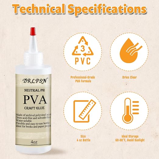 PVA Glue Book Binding, PH Neutral PVA Adhesive, Professional-Grade Strength