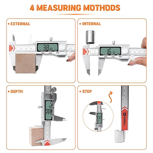HARDELL 12" Digital Caliper, All-Metal Electronic Micrometer
