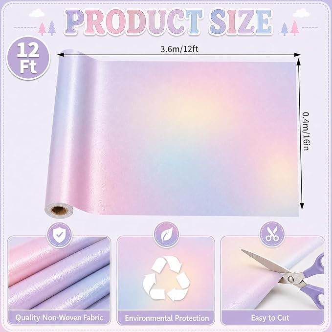 Dreamy Gradient Bulletin Board Roll Non-Woven Fabric Poster 16in X 12ft | Back