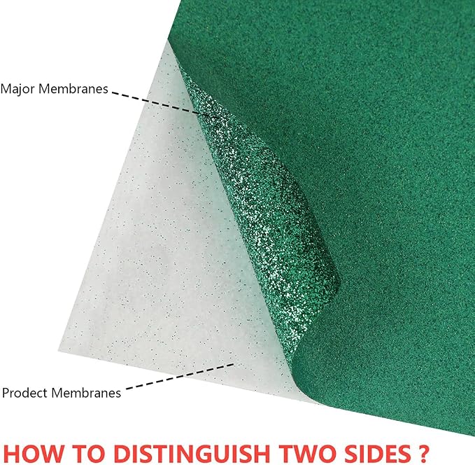 guangyintong Glitter Green Heat Transfer Vinyl HTV Rolls, 2 Rolls 12" x 12ft