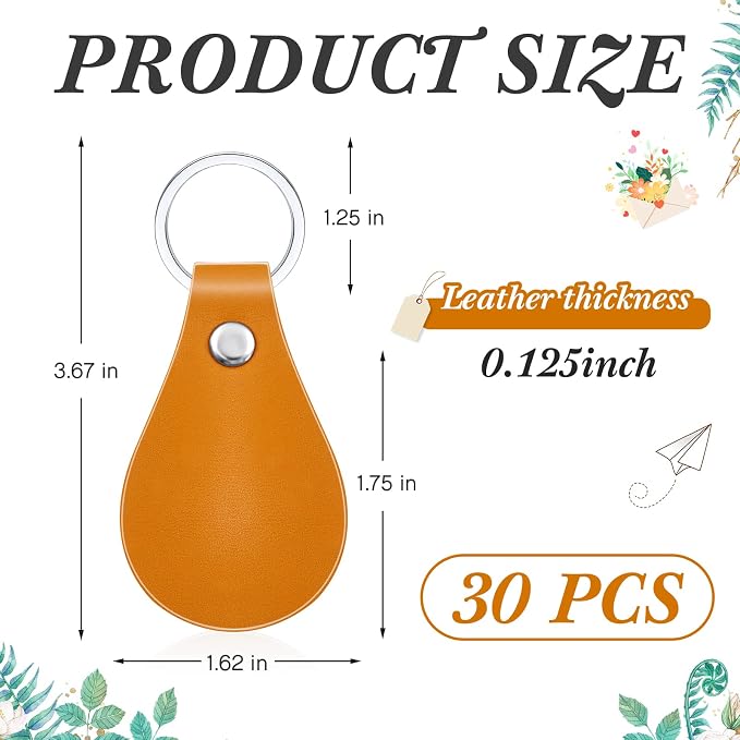 Taiyin 30 Pcs Leather Key Fob Kit