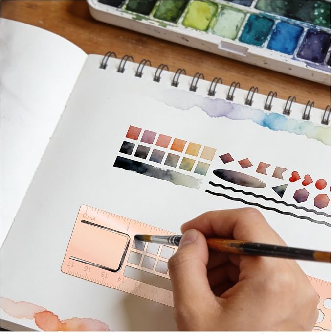 Metal Bookmark Ruler for Journals, Habit Tracker, Drawing Measuring Tools