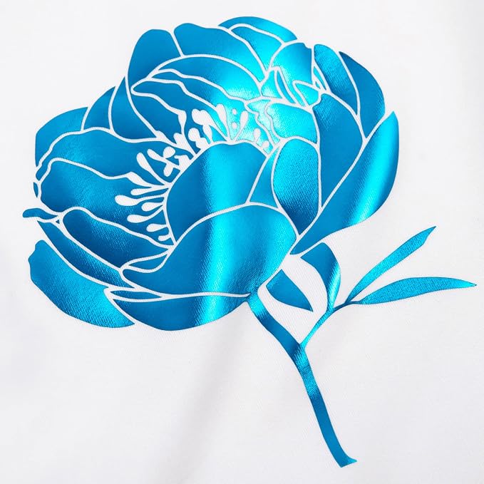 VINYL FROG Blue Metallic Foil Heat Transfer Vinyl 12" x5ft Blue HTV Vinyl Roll