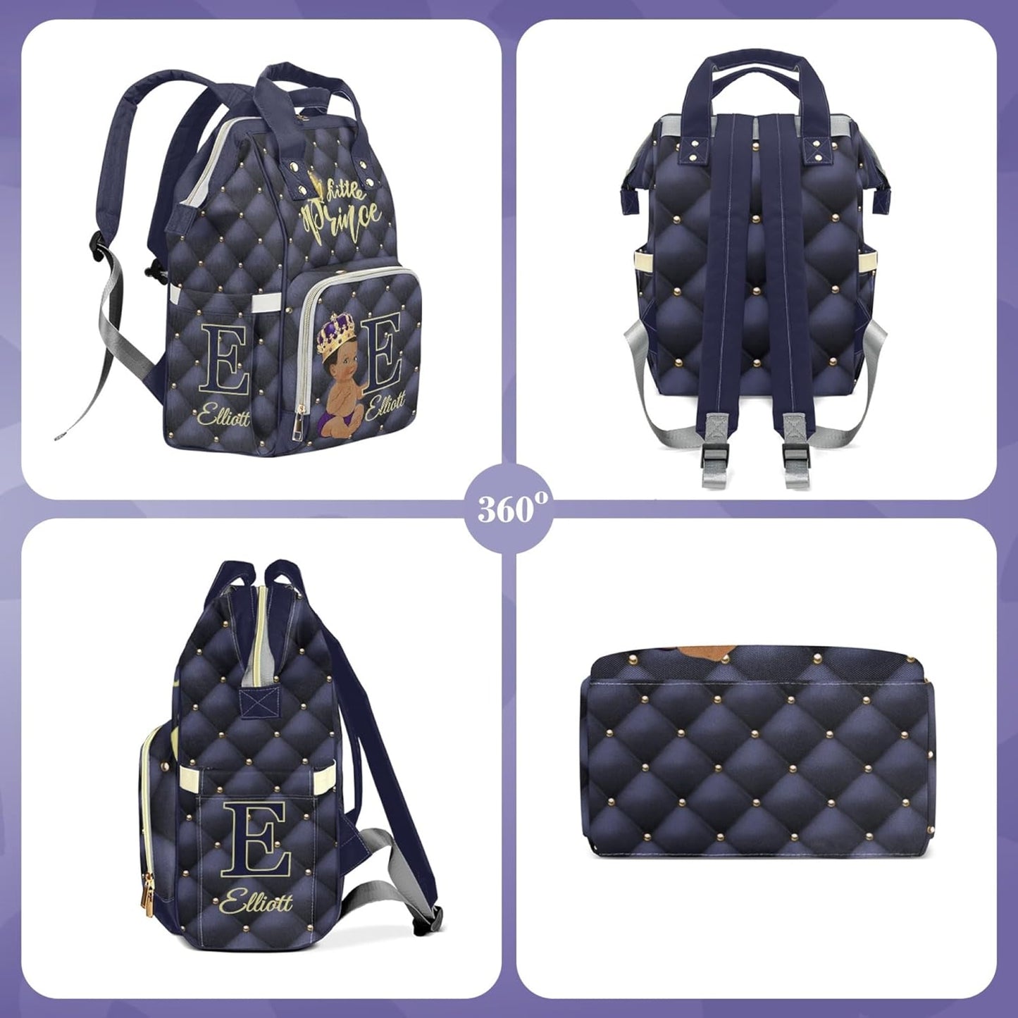 Custom Diaper Bag Backpack for Baby Boys Customized Baby Bag Large Personalized Diaper Bag with Name Nursing Bags Fashion Shoulders Bag Casual Daypack Travel Bag for Women