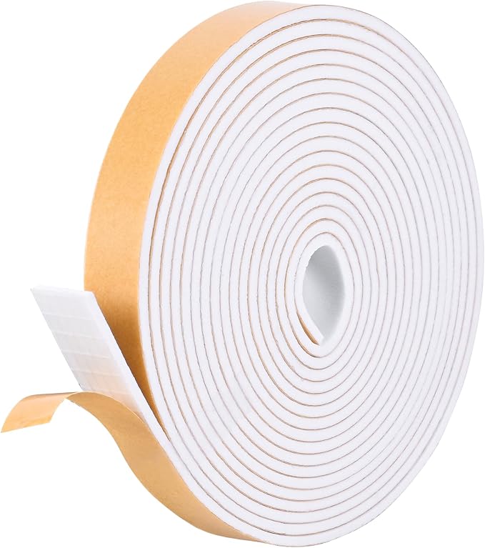 Kikerike Self Adhesive Foam Tape Weatherstrip 2in x 1/2in x 6.5Ft High Density