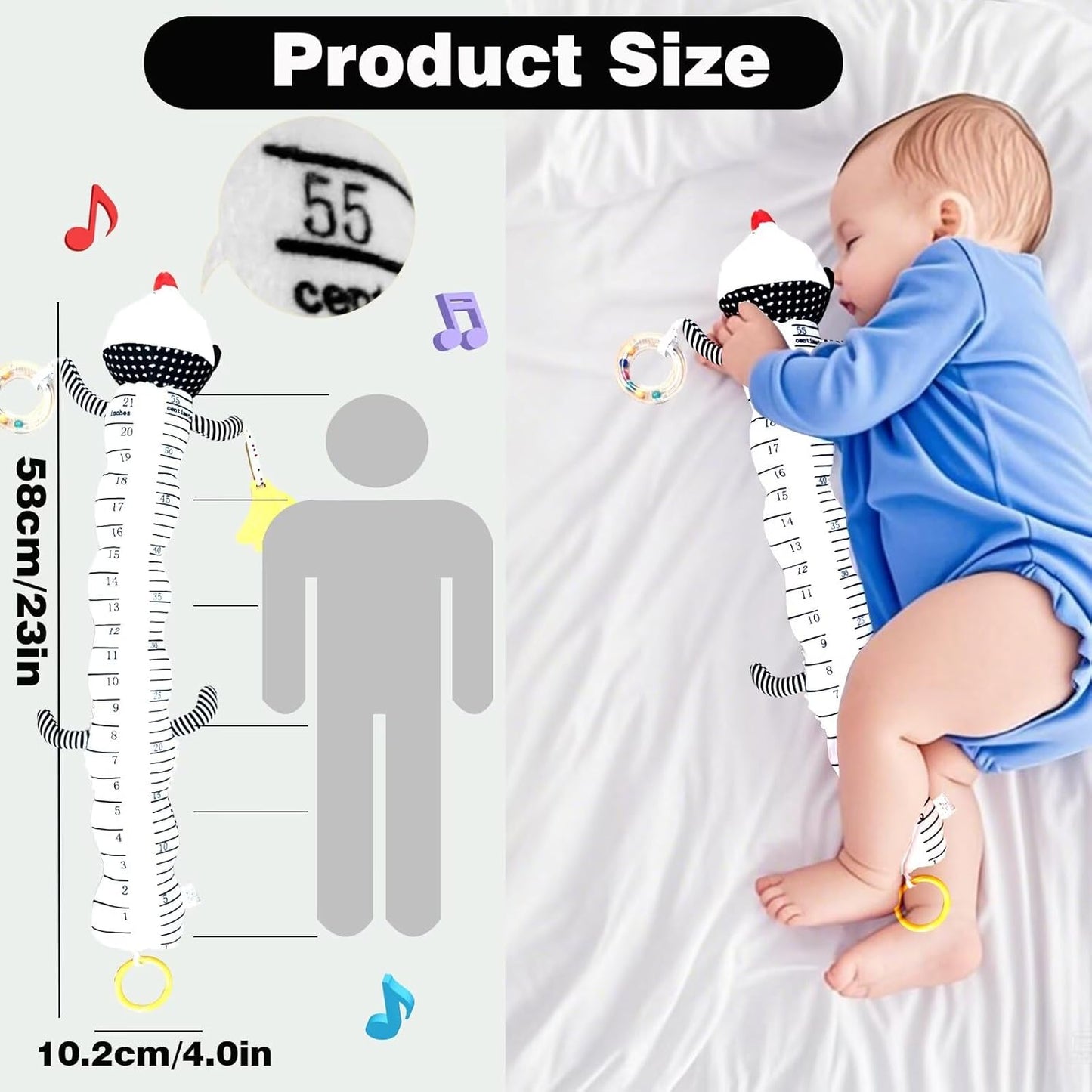 Pau1Hami1ton Baby Toys 3-6-12 Months Musical Plush Caterpillar Toy,Newborn Toys with Crinkle and Rattles,Baby Sensory Toys,Newborn Boy Girl Gifts.