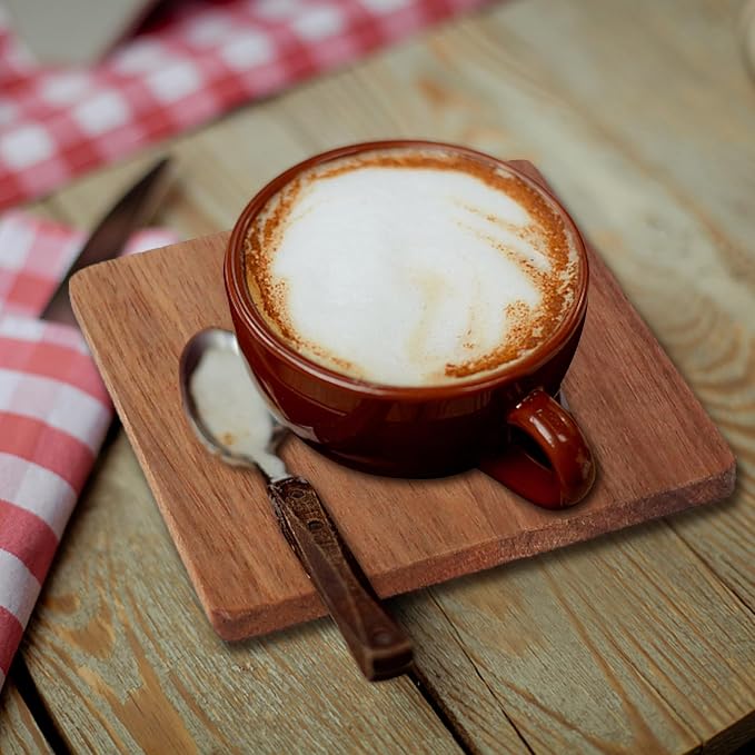 10 Pieces Unfinished Wood Coasters, 4 Inch Square Acacia Wooden Coasters