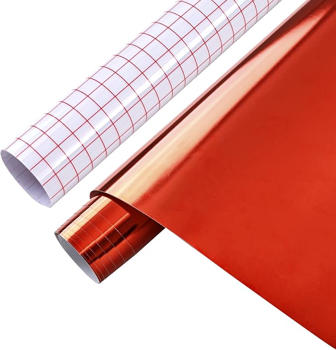 Tintnut Holographic Permanent Vinyl Roll 12in x 5ft Red Adhesive Vinyl | Solid