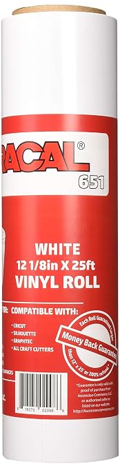 12.125" x 25ft Roll of Oracal 651 White Craft Vinyl