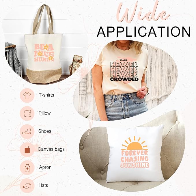 Tintnut Peach Heat Transfer Vinyl, 10inx6ft Iron on Vinyl | Neutral boho PU HTV