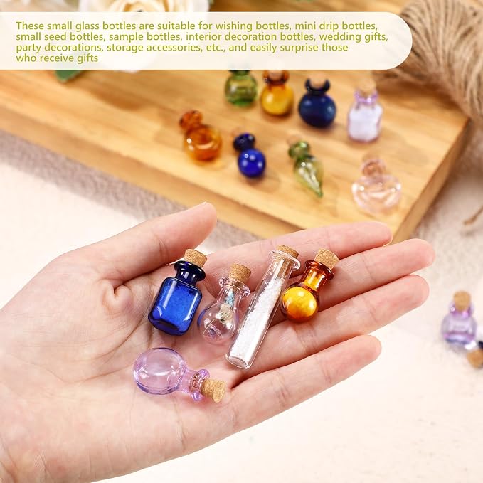 Geiserailie 80 Pieces Tiny Glass Bottles Spell Jars