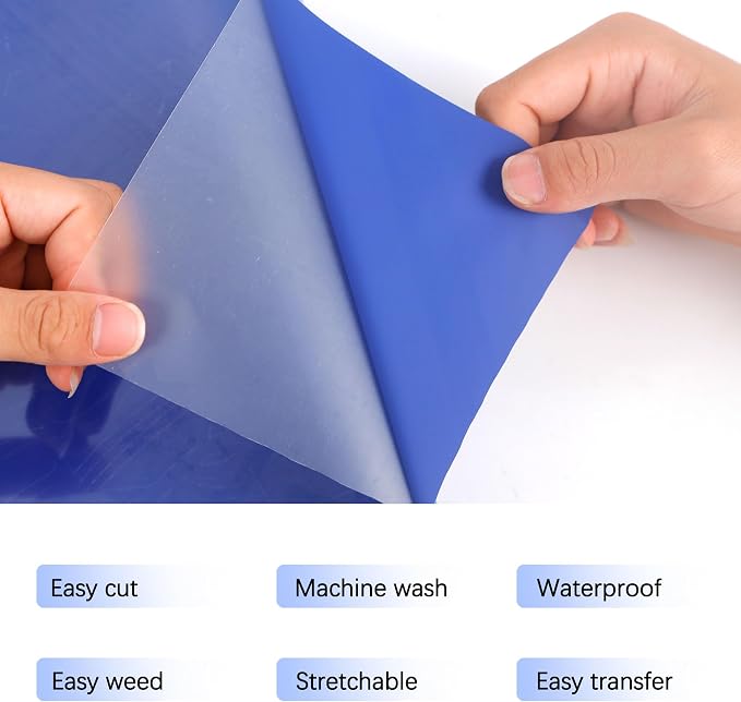 RENLITONG Sapphire Blue Iron on Vinyl 12Inch by 13ft Roll Heat Transfer Vinyl