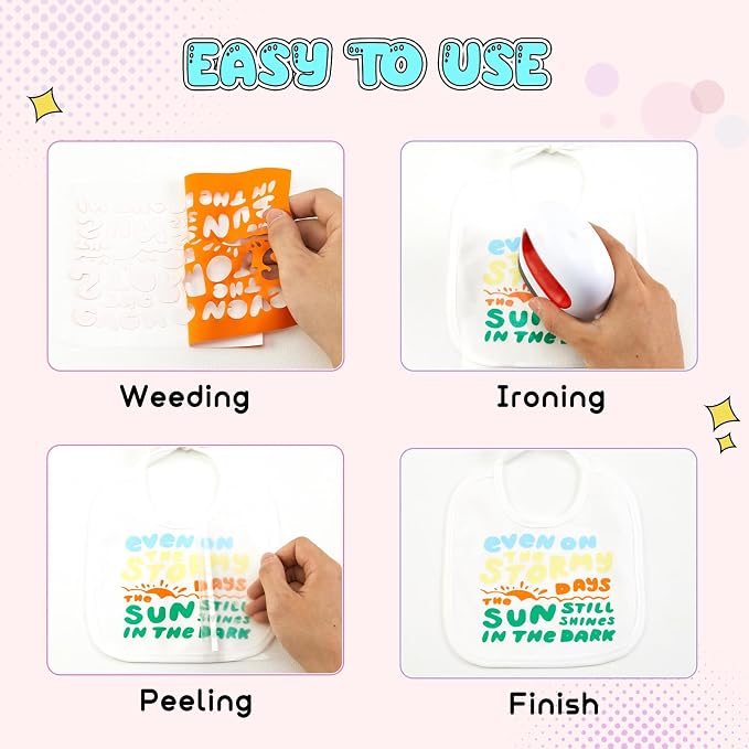 Tintnut Carrot Curl Color Heat Transfer Vinyl, easy cut & weed, stretch washable