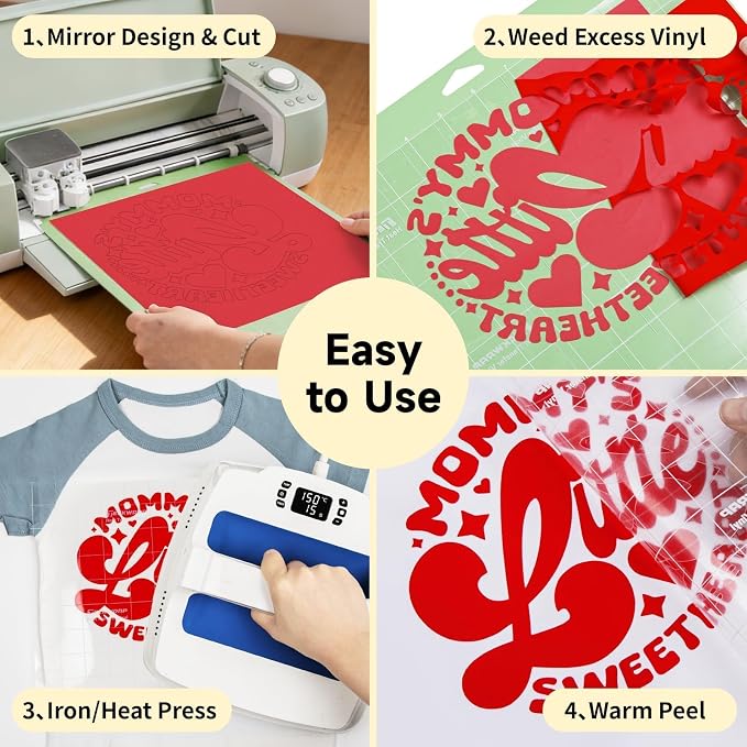 TECKWRAP Heat Transfer Vinyl for T-Shirts, 50+ Washes, REACH Certified & Dryer