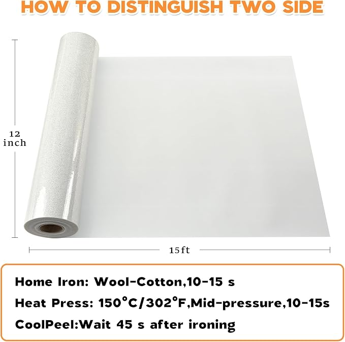 HTVVETUR Glitter Heat Transfer Vinyl