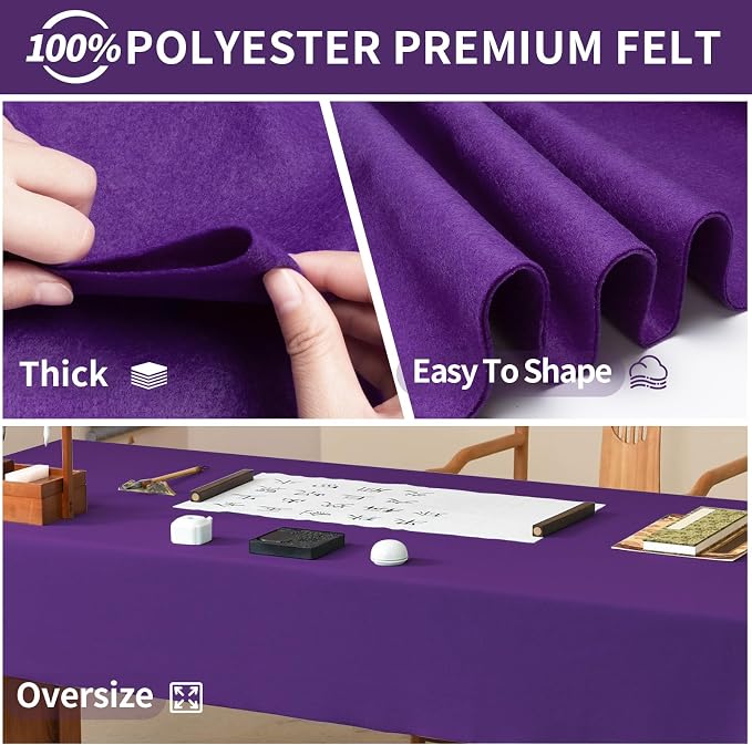Purple Fabric Sheet 36" X 36", 1.4mm Thick Large Soft Durable Flexible Craft